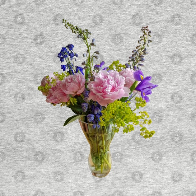 Peony Iris and Delphinium in a Vase Floral Photo by ellenhenryart